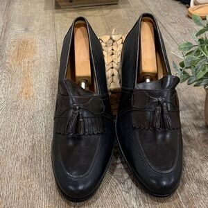 Elegant dark chocolate Leather Men's Loafers